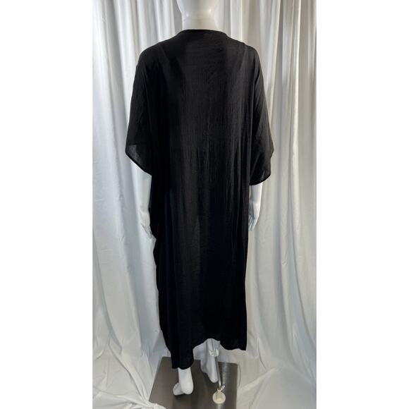 Boho Robe, Beach Cover up, Beach Robe, Black, Sz: OS, 83-15 - Picture 3 of 9